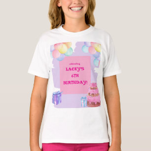 甘いお祝い：紫とピンクの誕生日 Tシャツ