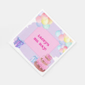 甘いお祝い：紫の誕生日紙ナプキン スタンダードランチョンナプキン (角)