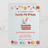 甘いお祝い 誕生日招待状 招待状 (正面/裏面)