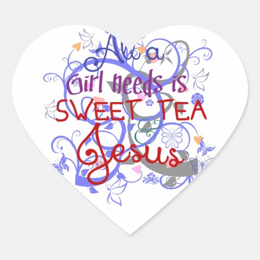 甘いお茶とイエス ハートシール (正面)