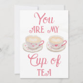 甘いお茶の杯のパーソナライズされた写真バレンタインデー シーズンカード (正面)