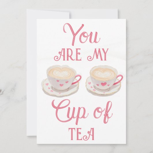 甘いお茶の杯のパーソナライズされた写真バレンタインデー シーズンカード (正面)