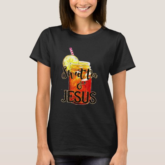 甘いお茶の神とイエス Tシャツ (正面)