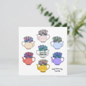 甘いお茶ティーポット柄バレンタインデーカード カード (スタンド正面)