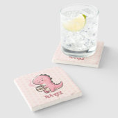 甘いお茶 – レックスカスタマイズ可能な恐竜の動物パン ストーンコースター (横)