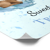 甘いお菓子かわいい小さなバンビブルークラウドダスト ポスター (角)