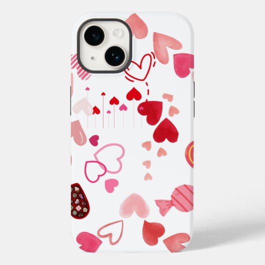 甘いお菓子に囲まれたスイートハート Case-Mate iPhoneケース (裏面)