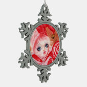 甘いお菓子のコートジスタークリスマスオーナメント スノーフレークピューターオーナメント (左)