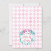 甘いお菓子のシュガープラム妖精の土地誕生日 招待状 (裏面)