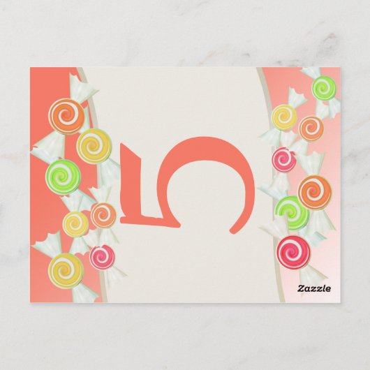 甘いお菓子のテーブル番号カード ポストカード (裏面)