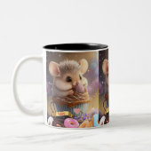 甘いお菓子の中のかわいいマウスパーソナライズされたマグカップ ツートーンマグカップ (左)