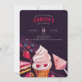 甘いお菓子の喜び - 遊び心あふれるファーストバースデー 招待状 (裏面)