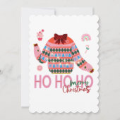 甘いお菓子の女の子の醜いクリスマスセーター シーズンカード (正面)