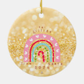 甘いお菓子の女の子の醜いクリスマスセーター セラミックオーナメント (裏面)