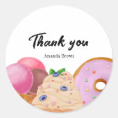 甘いお菓子の感謝 ラウンドシール (正面)
