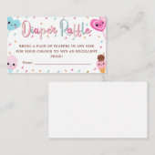 甘いお菓子まきオムツラッフルベビーシャワー エンクロージャーカード (正面/裏面)