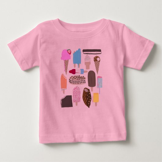 甘いお菓子アイスクリームシャツ ベビーTシャツ (正面)