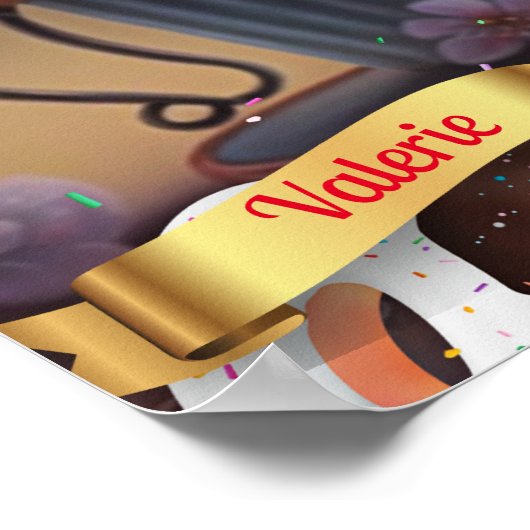 甘いお菓子アートの可愛いマパーソナライズされたウス ポスター (角)