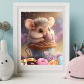 甘いお菓子アートの可愛いマパーソナライズされたウス ポスター