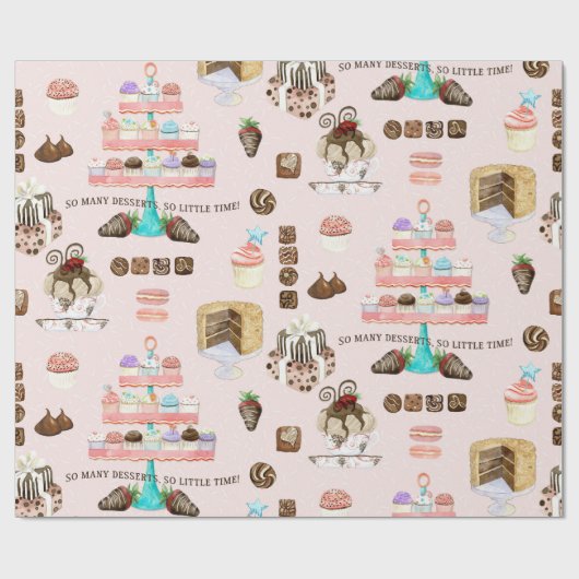 甘いお菓子カップケーキChocolates n Cakes Decompage ラッピングペーパー (フラット)