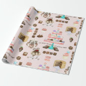 甘いお菓子カップケーキChocolates n Cakes Decompage ラッピングペーパー (アンロールド)