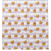 甘いお菓子コーン&スターズハロウィンパターン シャワーカーテン (正面)