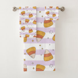 甘いお菓子コーン&スターズハロウィンパターン バスタオルセット
