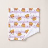 甘いお菓子コーン&スターズハロウィンパターン バスタオルセット (ウォッシュタオル)