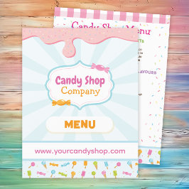 甘いお菓子ショップとアイスクリームメニューフライヤー チラシ