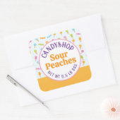 甘いお菓子ショップアイスクリームオレンジステッカー スクエアシール (封筒)