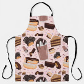 甘いお菓子チョコレートドーナツモカピーナッツバター エプロン (正面)