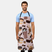 甘いお菓子チョコレートドーナツモカピーナッツバター エプロン (着用した状態)