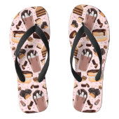 甘いお菓子チョコレートドーナツモカピーナッツバター ビーチサンダル (フットベッド)