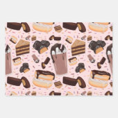 甘いお菓子チョコレートドーナツモカピーナッツバター ラッピングペーパーシート (正面3)