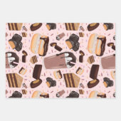 甘いお菓子チョコレートドーナツモカピーナッツバター ラッピングペーパーシート (正面)