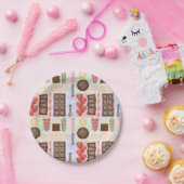 甘いお菓子チョコレートフォンデザートマーシュマロ ペーパープレート (パーティー)