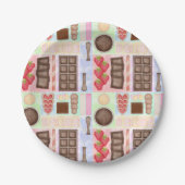 甘いお菓子チョコレートフォンデザートマーシュマロ ペーパープレート (正面)