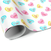 甘いお菓子ハートと言葉バレンタインデー ラッピングペーパー (ロールコーナー)