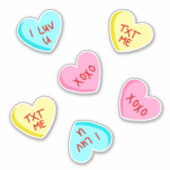 甘いお菓子ハートセット シール (正面)