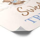 甘いお菓子ムーンテディベアブルーブラウンバルーン ポスター (角)