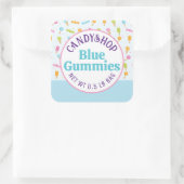 甘いお菓子屋アイスクリームブルーステッカー スクエアシール (バッグ)