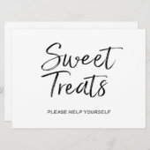 『甘いお菓子結婚』の看板 |文字スタイリッシュ付 招待状 (正面/裏面)