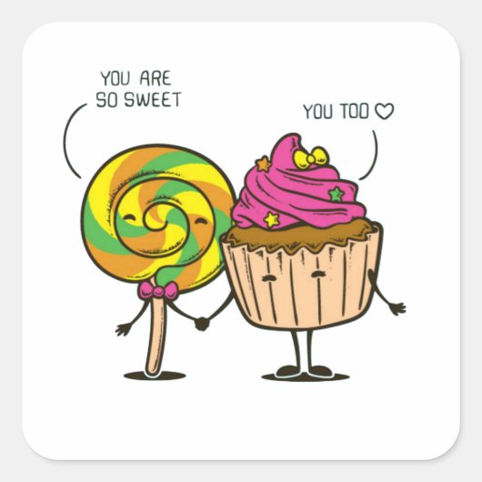 甘いお菓子 スクエアシール (正面)