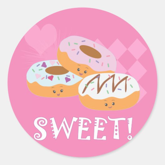 甘いお菓子 – ドーナツ! ラウンドシール (正面)