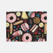 甘いお菓子 フリースブランケット (正面(横))