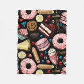 甘いお菓子 フリースブランケット (正面)