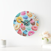 甘いお菓子：喜びのパターン。 ラージ壁時計 (ホーム)