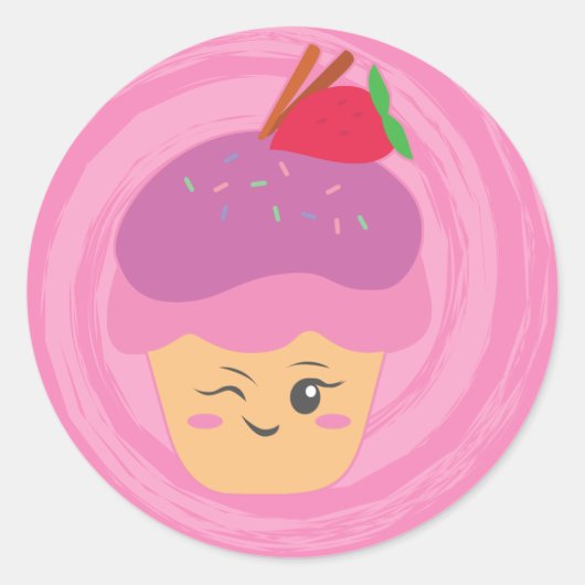 甘いお菓子 – Cupcakes! ラウンドシール (正面)