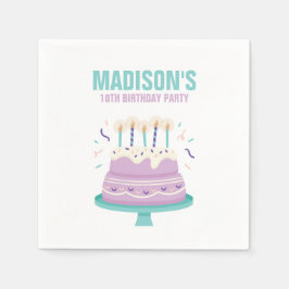 甘いお誕生日ケーキ子供の誕生日パーティー スタンダードカクテルナプキン