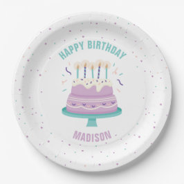 甘いお誕生日ケーキ子供の誕生日パーティー ペーパープレート